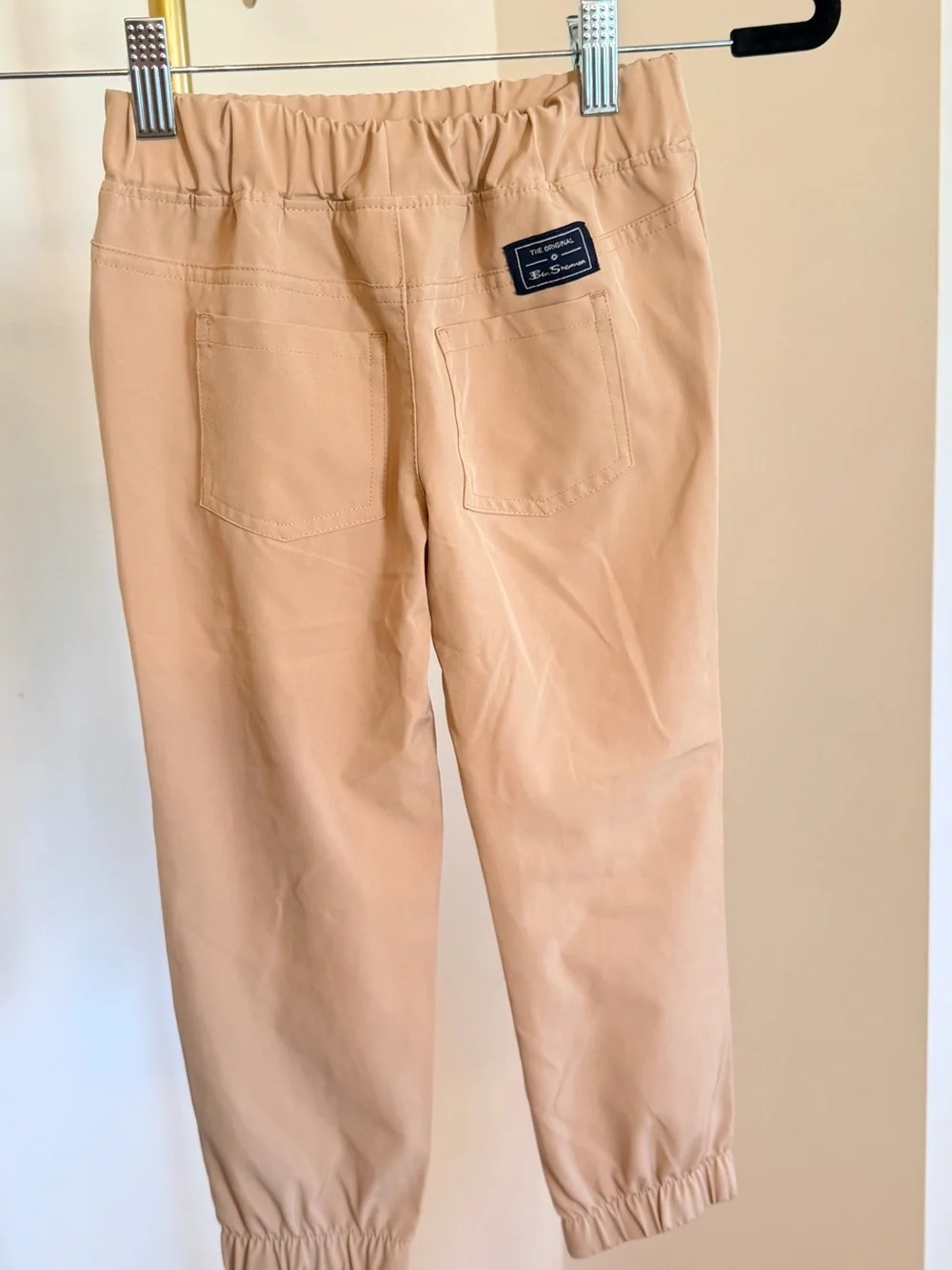 The Original Ben Sherman Boy’s Tan Elastic-Hem Khaki Joggers